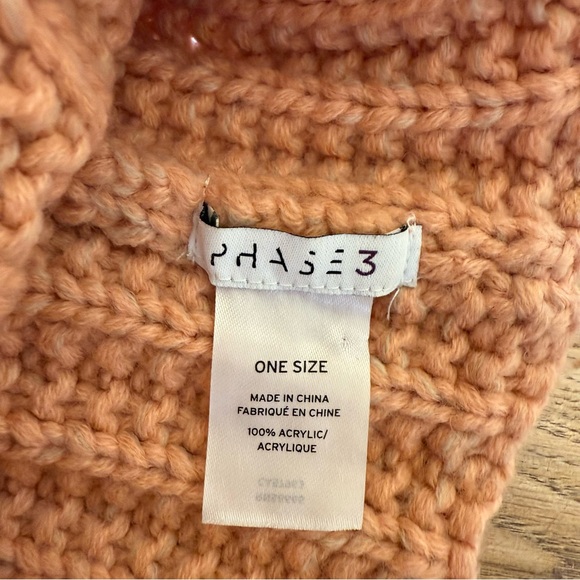 Phase 3 Peach Knit Pom-Pom Beanie - Picture 3 of 3